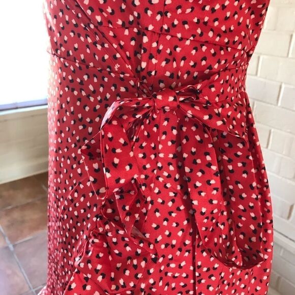 Wrap mini dress red NWOT - Picture 8 of 10